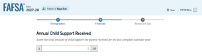 FAFSA Annual Child Support 2027-28
