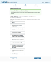 Federal benefits received