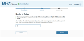 Number in college