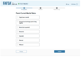 Parent current marital status