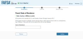 Parent state of legal residence