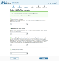 Student 2025 tax return info