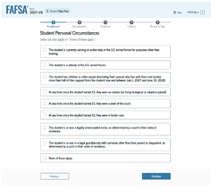 Student personal circumstances