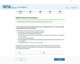 Student unusual circumstances