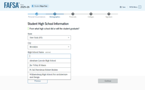 FAFSA guide high school info