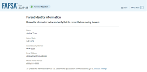 FAFSA guide parent identity