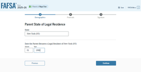 FAFSA guide parent state legal residence