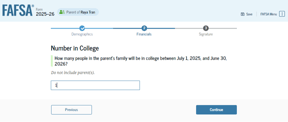 FAFSA guide number in college