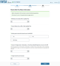 FAFSA guide parent tax return