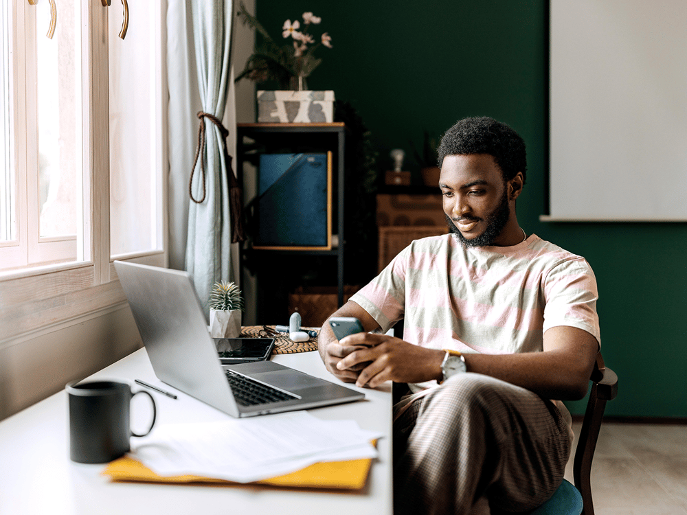 student sitting at desk