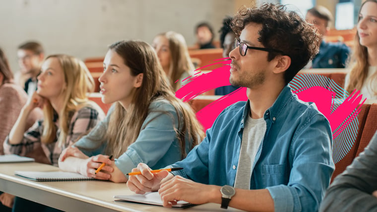 Graduate students in a classroom